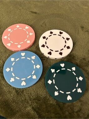 Anthropologie Sold Out Resin Poker Chip Coasters - Set of 4 (Multicolor)